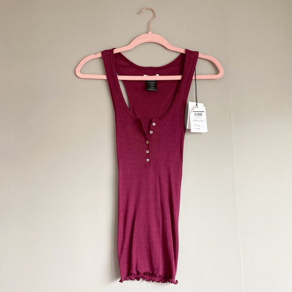 NWT Isabel Etoile Marant Fuchsia Ruffle Tank - Picture 2 of 5